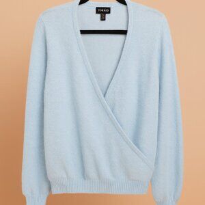 EUC! 💎 TORRID ✨ Light Blue Wrap Sweater - Size 1